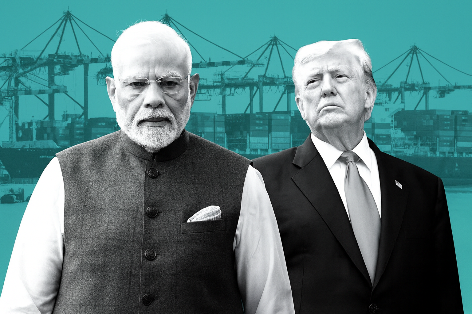 Oil tankers with India, U.S., and EU flags representing Russian oil trade dispute