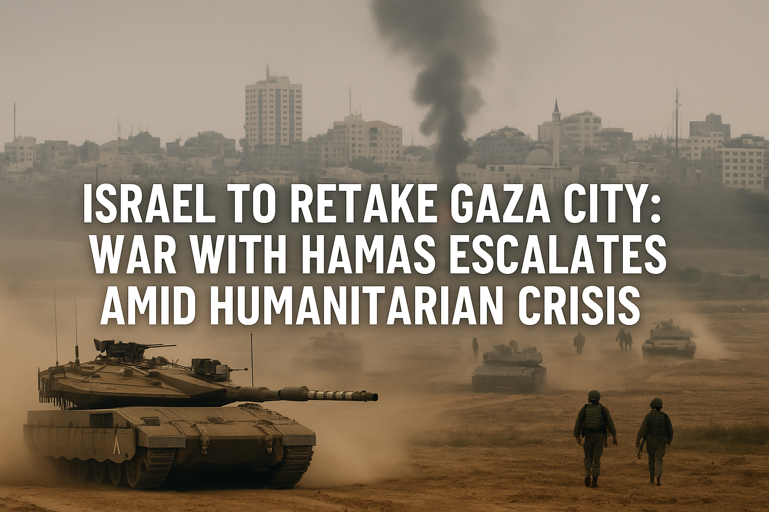 Israeli tanks and soldiers advance towards Gaza City amid escalating war with Hamas, August 2025
